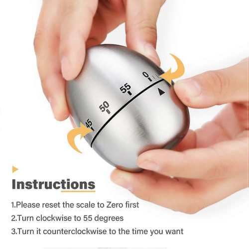 For 2024 Stainless Steel Kitchen Timer: 60-Minute Waterproof Timer for Cooking and Baking, Egg Timer for Precision Timing 1