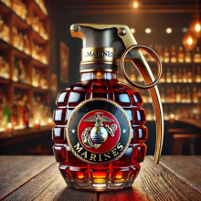 Karafka do whisky 350 ml z orłem bielikiem, jamnikiem, sową, butelką w kształcie orła B