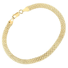 Jewelco London 9ct Yellow Gold Bismark Chain Bracelet 5mm 7.5 inch 19cm - BT1AXL807Y