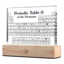 Tabla periódica acrílica con 83 muestras de elementos reales, decoración educativa para escritorio de ciencias.