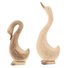 2pcs Wooden Goose Unfinished Wood Goose Figure Diy Wooden Goose Decors Table Decoration