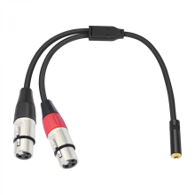 Dual XLR to 1/8 Female Adapter,Balanced Mini Jack(3.5mm) Female to Microphone Cable, for Speaker Mix