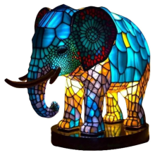 Lampa z żywicy w kształcie słonia, 3D barwiona lampa nocna w kształcie zwierzęcia do dekoracji stołu