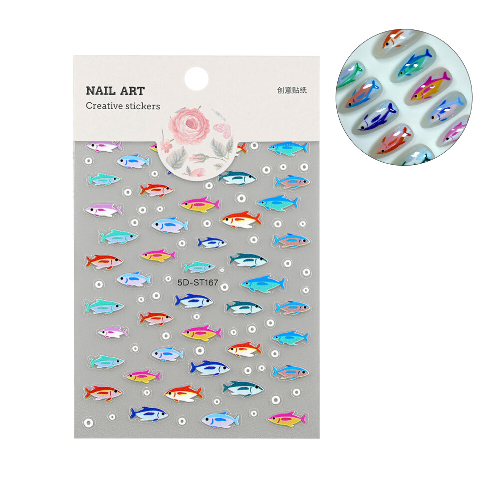Phui-Pet-Supplies Colorful Fish Nail Stickers For Nail Art