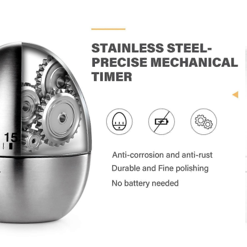 For 2024 Stainless Steel Kitchen Timer: 60-Minute Waterproof Timer for Cooking and Baking, Egg Timer for Precision Timing 2