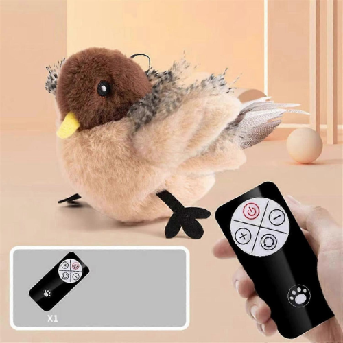 Jouet interactif pour chat télécommandé, oiseau volant aux ailes battantes 2