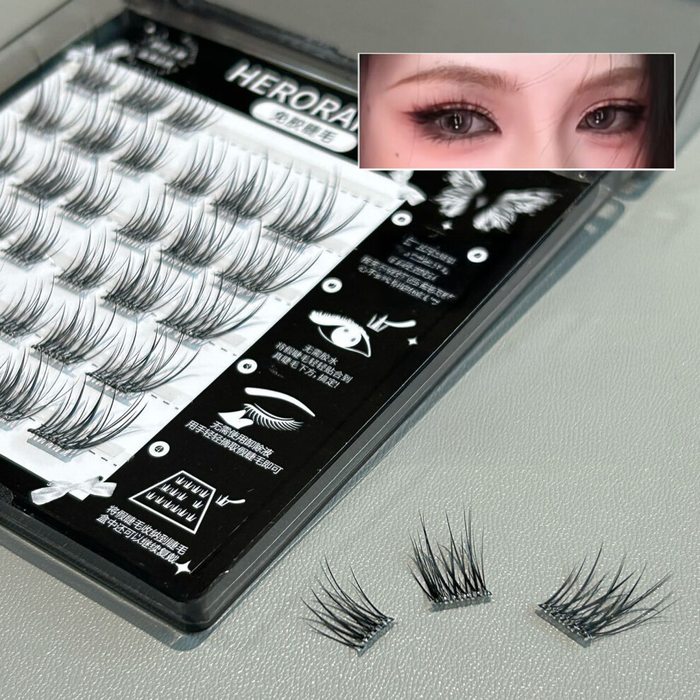 Hue-Grain (01) Pre-Glued Manga Lashes For Women