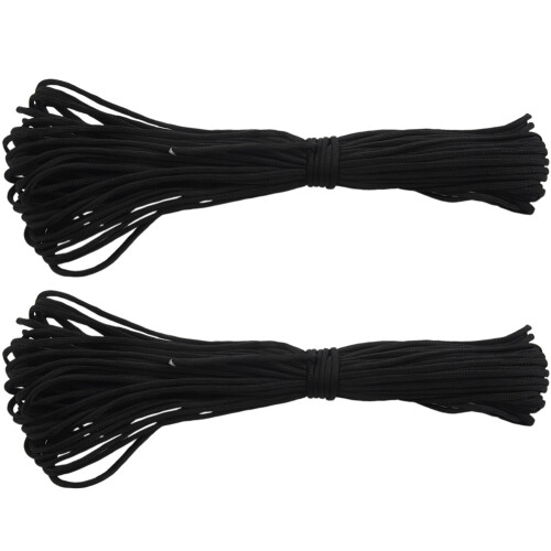 2X 30,84 M Fallschirmschnur Cord 350 - Schwarz