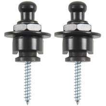 2X Der Runde Kopf, Strap Lock fuer E-Gitarren-Bass--Schwarz
