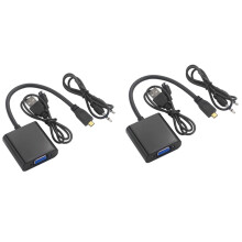2X zu VGA Adapter Kabel 1080P Video Konverter mit Audio Buchse USB Strom Kabel für Kamera Raspberry Pi 4