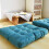 (Turquoise) Almofada de Chão 22x22 Polegadas Azul Marinho Veludo, para Sala de Estar Quarto 3