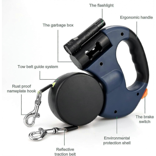 Double Retractable Dog Lead, Reinforced Extendable With Non-slip Handle Dog 1