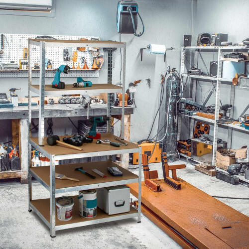 Opbergplank met werkbank