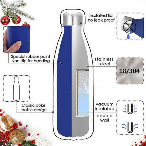 Μονωμένο Μπουκάλι 500ml από ανοξείδωτο ατσάλι με μόνωση, χωρίς BPA, διατηρεί κρύο 2