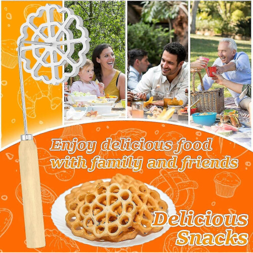 (2Pcs, 2Pcs) Molde para Buñuelos de 4,7 Polegadas em Alumínio para Rosette Cookies com Cabo de Madeira Removível 2