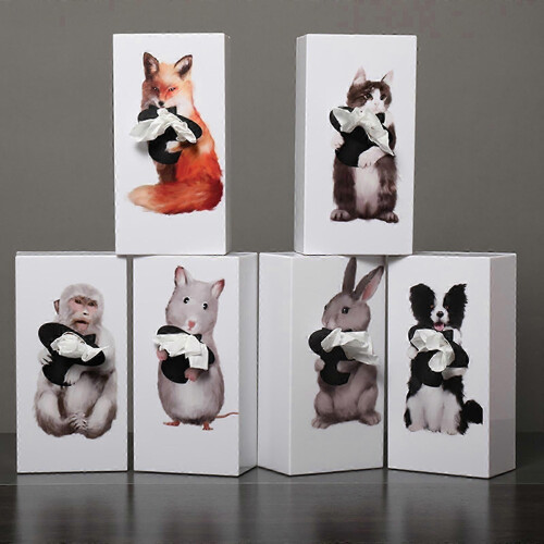 (monkey) Caixa de Papel com Animal Vertical para Parede, Design com Adesivo para Sala 2