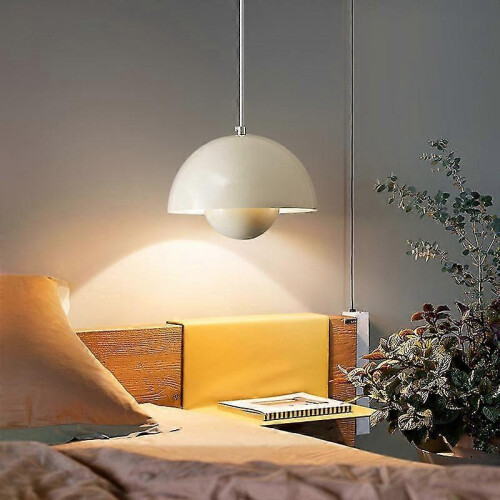 (Pink, Cool White 6000K) Pendant Light for Kitchen Island Modern Semicircular Flower Pot Metal Cord 1