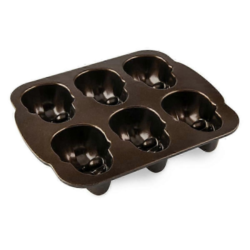 Ware Halloween Bakeware, Haunted Skull Cakelet Pan, Bronze 2