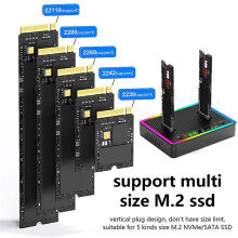 Dual-Bay-Festplatten-Dockingstation M.2 NVMe/ Offline-Klon-Festplatte 10 Gbit/S SSD-Duplikator-Adaptergehäuse