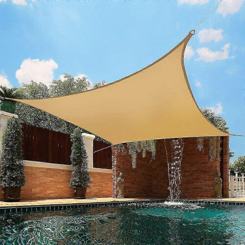 (Rust Red) Toldo de Sol Retangular 4x4 Metros Poliéster Impermeável com Anéis D para Jardim 1