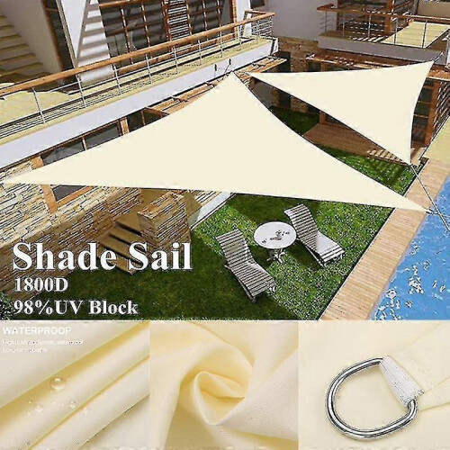 (White, 2*2*2m) Toldo Triangular para Jardim e Piscina em Tecido HDPE à Prova de Água e UV 1