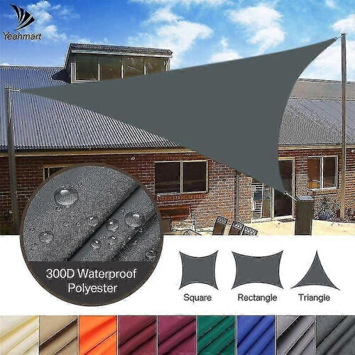 (Gray, 2*2*2m) Toldo Triangular para Jardim e Piscina em Tecido HDPE à Prova de Água e UV 1