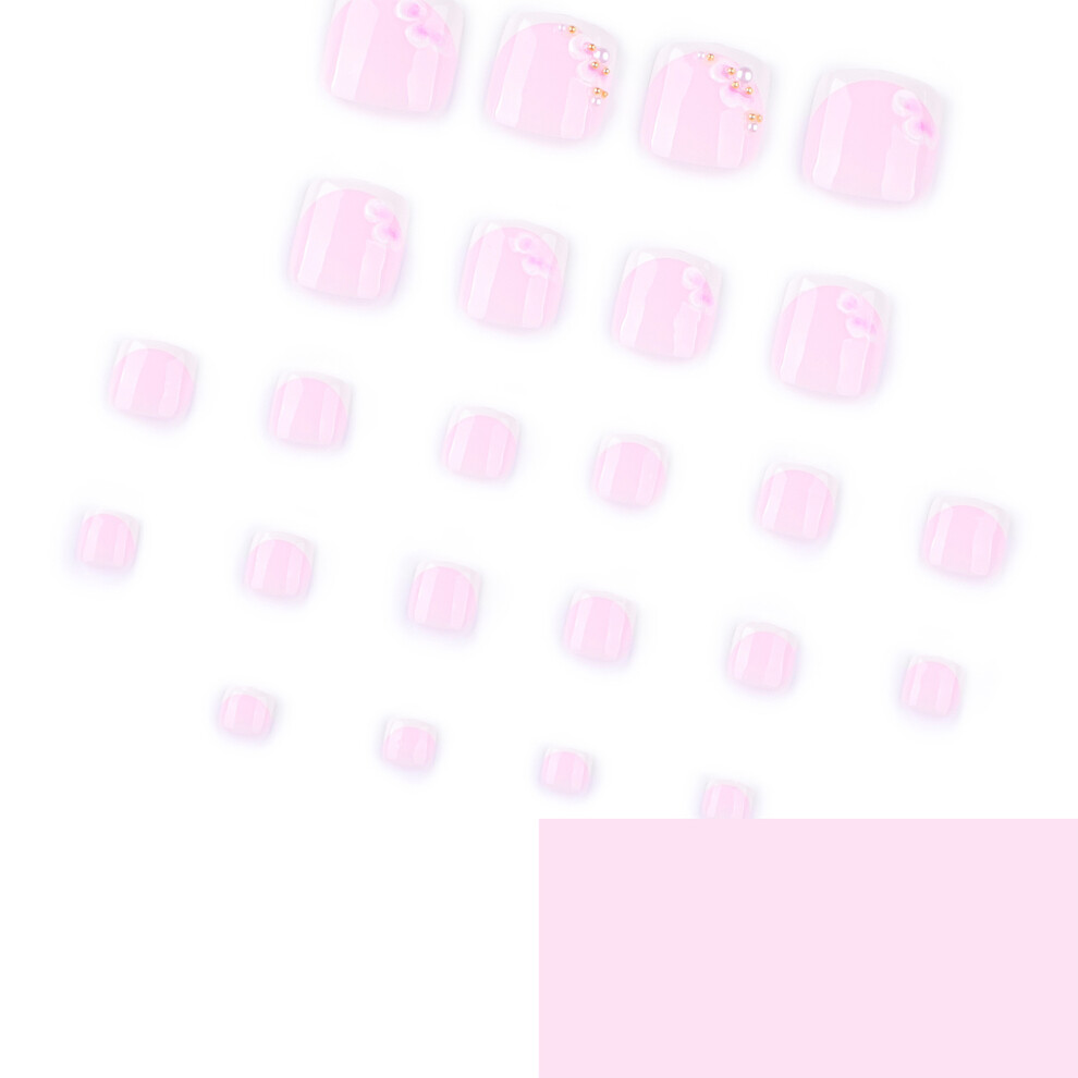 Dachuang Beauty Pink & White Tip Press-On Nails, Reusable