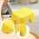 (Yellow) Kids Stool Foam Rounded Edges Lightweight Step Stool for Children EPP Material 2