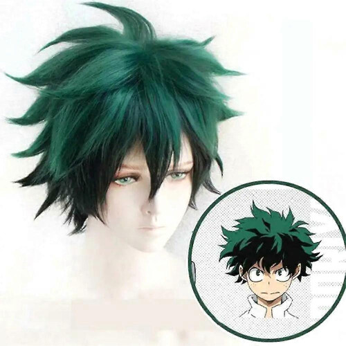 Περούκα cosplay anime σε σκούρο πράσινο και μαύρο, κοντή και μυτερή, για κ 2