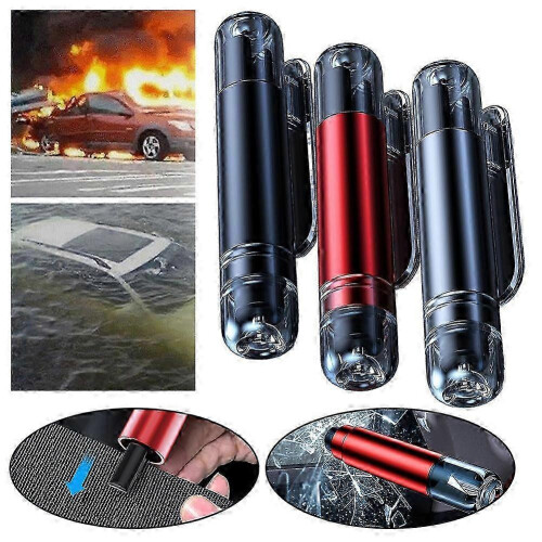 Martelo de Segurança 2 em 1 para Carro com Cortador de Cinto e Quebra-vidros, Compacto e Resistente 1