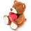 Urso de peluche de 10 polegadas com coração vermelho, peluche macio, boneco de pelúcia, decoração e presente para namora 4