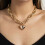 Κολιέ με μεγάλο καρδιάς μενταγιόν, γυναικείο, punk, χοντρή βαριά αλυσίδ 3