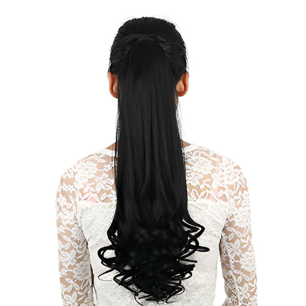 Phui-Pet-Supplies (Black) Ponytail Wig Hair Extensions Bundled Strap