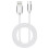 (White) Eseekgo Intelligent Fast Charging USB-C to USB-A Braided Cable 1M 2