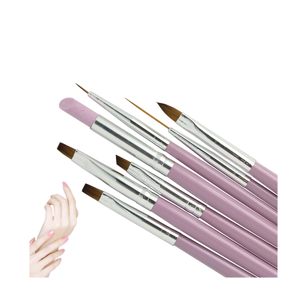 Zhouq-Outdoors 7Pcs Uv Gel Nail Brush Kit Manicure Tools