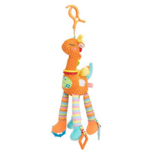 (Orange)Sonajero de felpa para bebé y campana de cabecera con elefante y león para niños pequeños S
