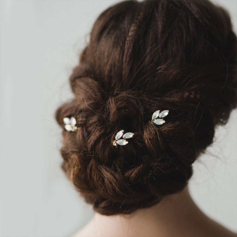 Creation-3C Bridal Rhinestone Hair Pins - 3Pcs U-Shape