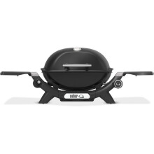 Gasgrill - Weber - Q1200N - 2,94kW - 1 Brenner aus Edelstahl - Zwei Seitentische - Emaille-Guss - Schwarz
