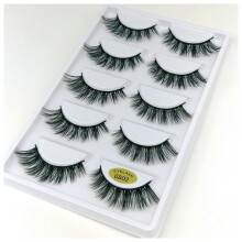 (G802) 3D False Eyelashes, 5 Pairs, Natural Look