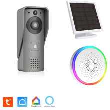 Video-Türsprechanlage - KYF - Wifi - Wiederaufladbar mit Solarpanel - Innenklingel und 16GB SD-Karte