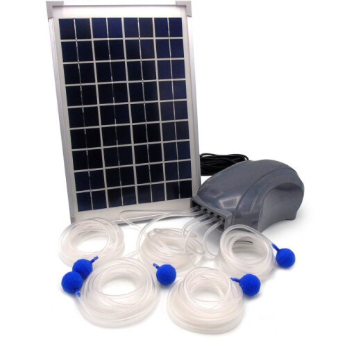 Luftpumpe - UBBINK - AirSolar 600 - Durchfluss 600 l/h - 5 Diffusoren - Solarpanel 12Vr