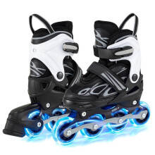 Verstellbare Kinder-Inlineskates mit Leuchtrollen, Größe M (EU 32-36)