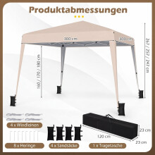 3x3m verstellbares, wasserdichtes Pavillonzelt für Camping