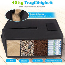 Tölthető, 40 kg-os napernyőtalp, hordozható homokzsák állvány, fekete