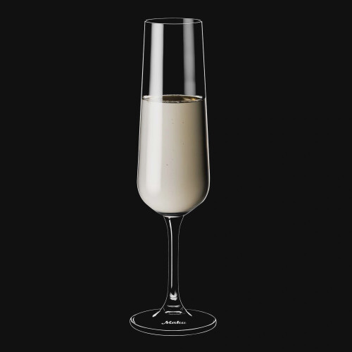 Champagnergläser, 20,5 cl, 2er-Set, robustes Glas