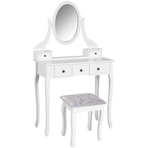 Homcom Mesa de Maquillaje Blanco 80 x 40 x 140 cm