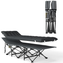 Cama Plegable Camping Negro 186 x 68 x 37 cm
