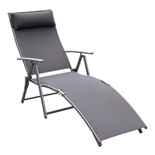Tumbona Plegable Gris 137 x 63.5 x 100.5 cm