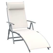 Tumbona Plegable Beige 137 x 63,5 x 100,5 cm