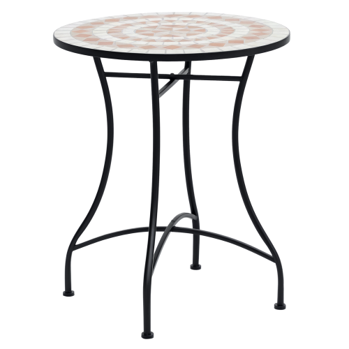 Outsunny Mesa de Jardín Negro Ø60 x 71 cm